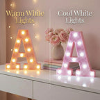 EUFONY Pink Marquee Light Up Letters, Glitter Alphabet LED Letter Lights for Pink Birthday Party Decorations, Battery Operated Letter Sign for Girls Room Vanity Table Decor, Warm White Lights Letter B