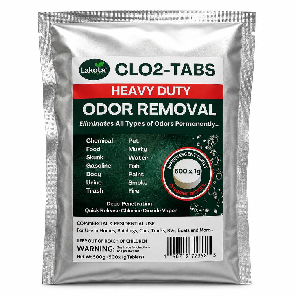 CLO2-ODOR Chlorine Dioxide Tablets - 500 x 1g (1.1 Pound) Best Value! Heavy Duty Chlorine Dioxide Odor Removal for Homes, Rooms, Cars, Trucks, Rvs, Vehicles, Buildings and More!