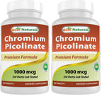 Best Naturals Chromium Picolinate 1000mcg 240 Tablets (Pack of 2)