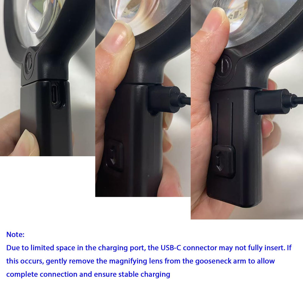 Neck Magnifier Hands Free with Light, 10X 5.2 Large Magnifying Glass with 36 LED Light, Flexible Gooseneck for Close Work Reading Sewing Senior (Black)