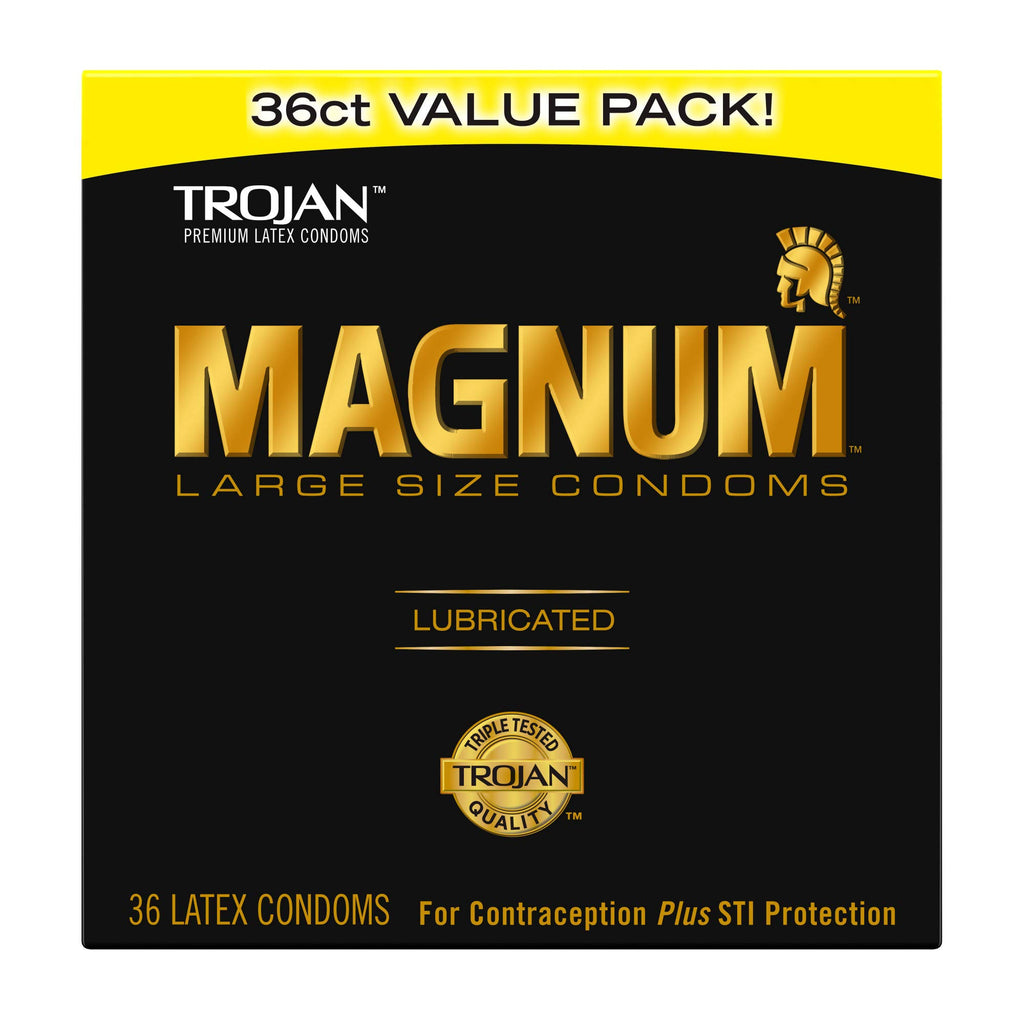 TROJAN Magnum Lubricated Large Condoms, 36 Count Pack