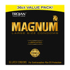 TROJAN Magnum Lubricated Large Condoms, 36 Count Pack