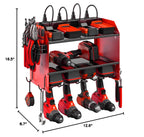 CCCEI Wall Mount Modular Tool Charging Organizer, Red, 1 Pack, 3 Tier.