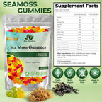 Sea Moss Gummies - Irish sea Moss raw Organic, Bladderwrack, Burdock Root. Contains Sea Moss Gel and Powder. Superfoods for Vegan, Keto and Dr Sebi Diet. Immune Boosting (1, Original)