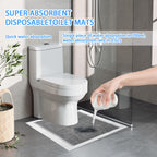 30 Pack Disposable Toilet Mats,Absorbent Toilet Floor Protector Non-Slip Bathroom Potty Training Mats,U Shaped Toilet Mat for Potty Training, Anti-Urine Commode Mat for Children