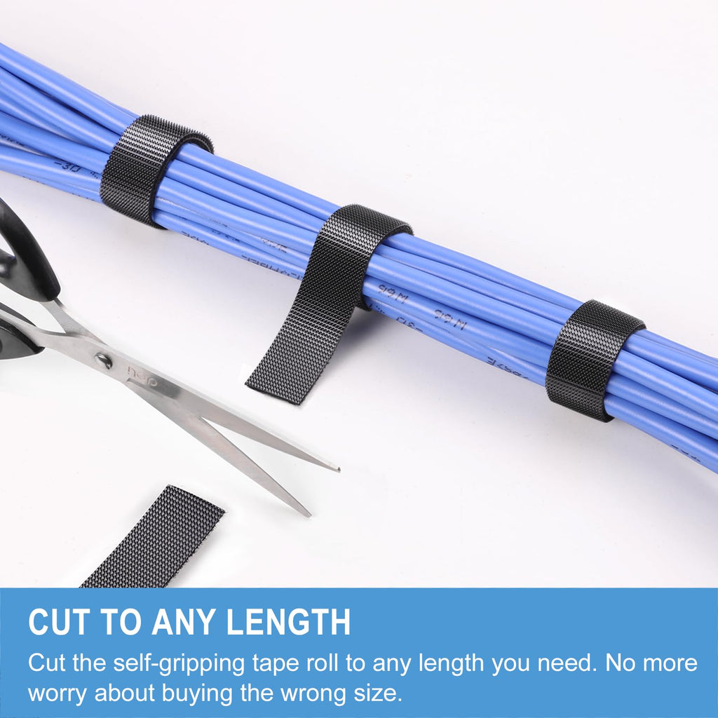 2in x 12ft | Hook and Loop Straps Heavy Duty | Double Sided Self-Gripping Strips | Reusable Multi-Purpose Wrap Roll for Home, Office, Data Center, and More