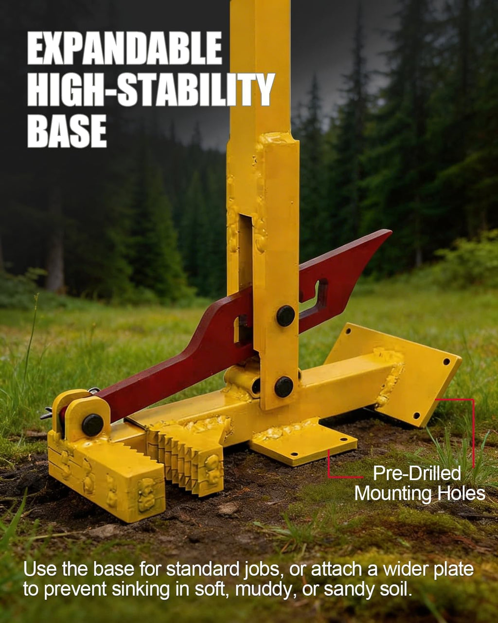 Maukeep Heavy Duty Tree Puller (0-4"), Large Sapling Puller, Manual Tool Uses High Leverage to Fully Uproot Stubborn Shrubs, Vines & Saplings | Ergonomic Heavy Duty Garden & Landscaping Tool (Yellow)