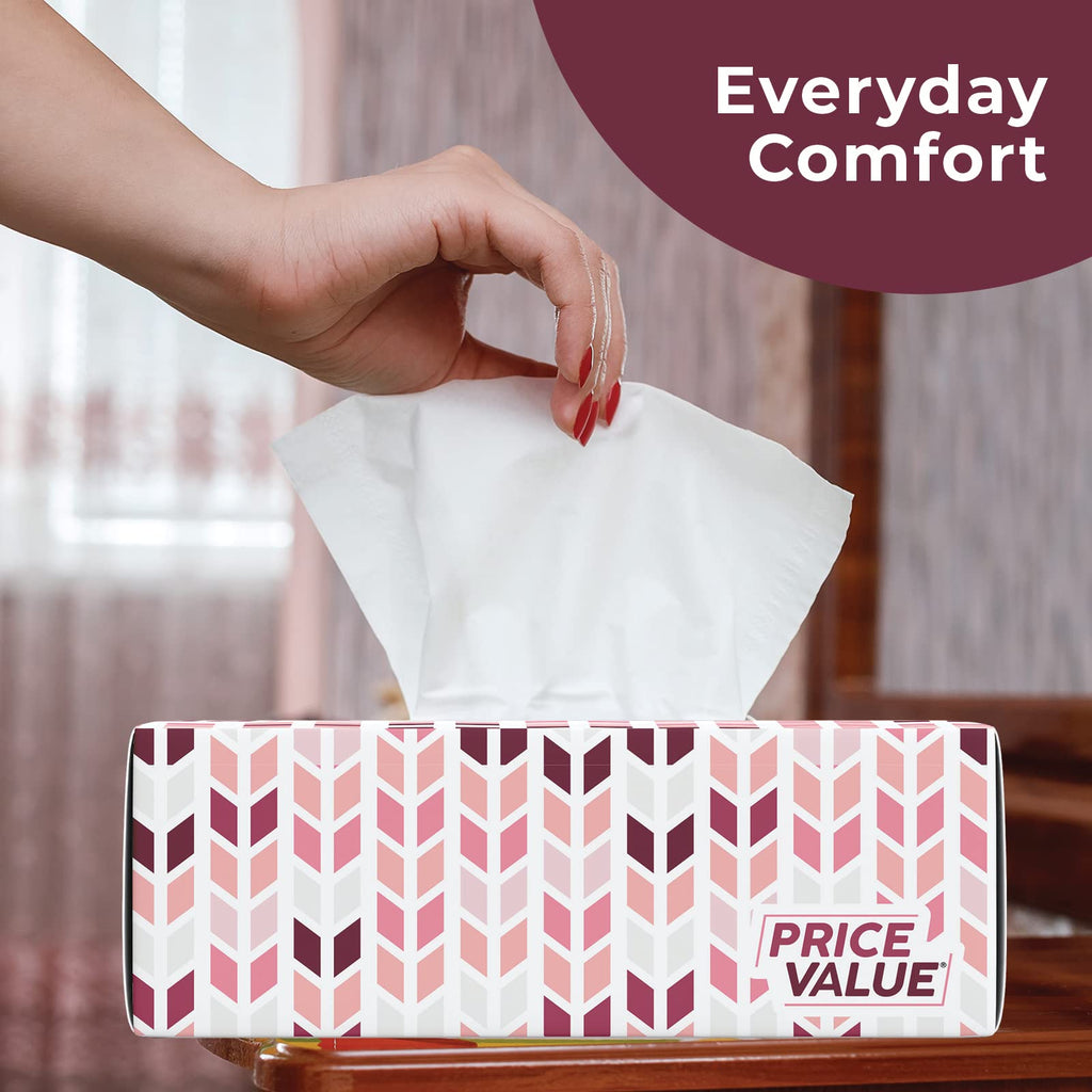Price Value Facial Tissues boxes 230 Sheets Per Box 8 Boxes. Premium Soft Gentle and Durable in A Stylish Box - 1,840 Sheets
