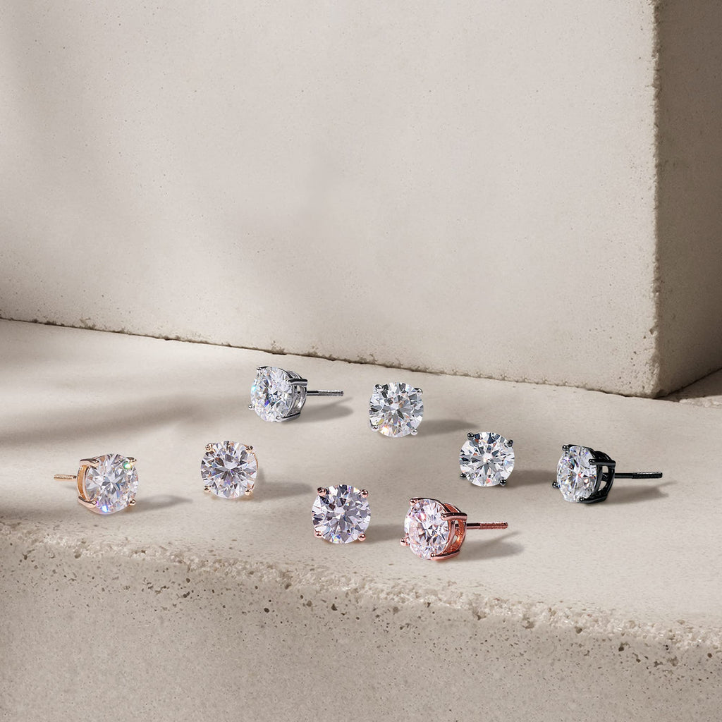 Moissanite Earrings for Men Women, 1ct Moissanite Screw Back Earrings