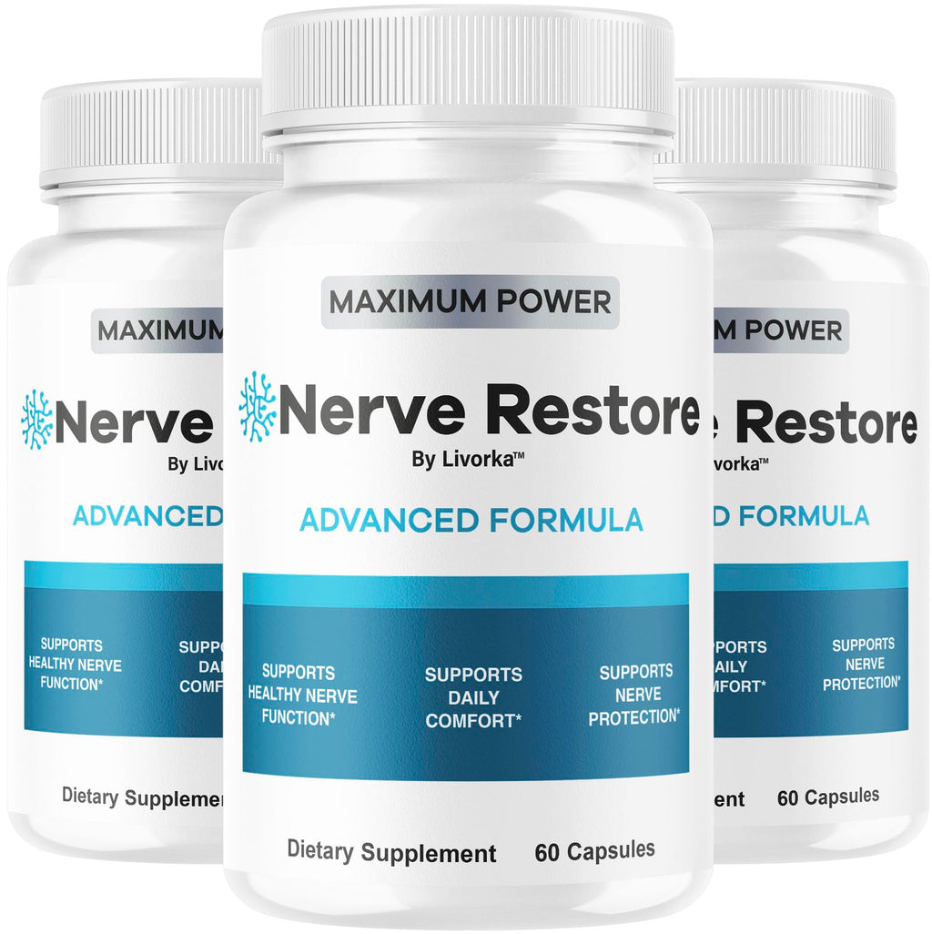 (3 Pack) Nerve Restore - Nerve Restore Advanced Formula Capsules Natural Premium Formula, Daily Pills Support Comfort, Nerve Restored Vitamins Health Wellness, 180 Capsules for 3 Months