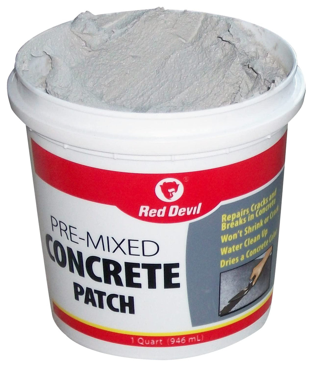 Red Devil 0641 Concrete Repair Patch, Cement Crack Filler, Pre-Mixed, 1 Gallon, Pack of 1, Gray, Made in USA