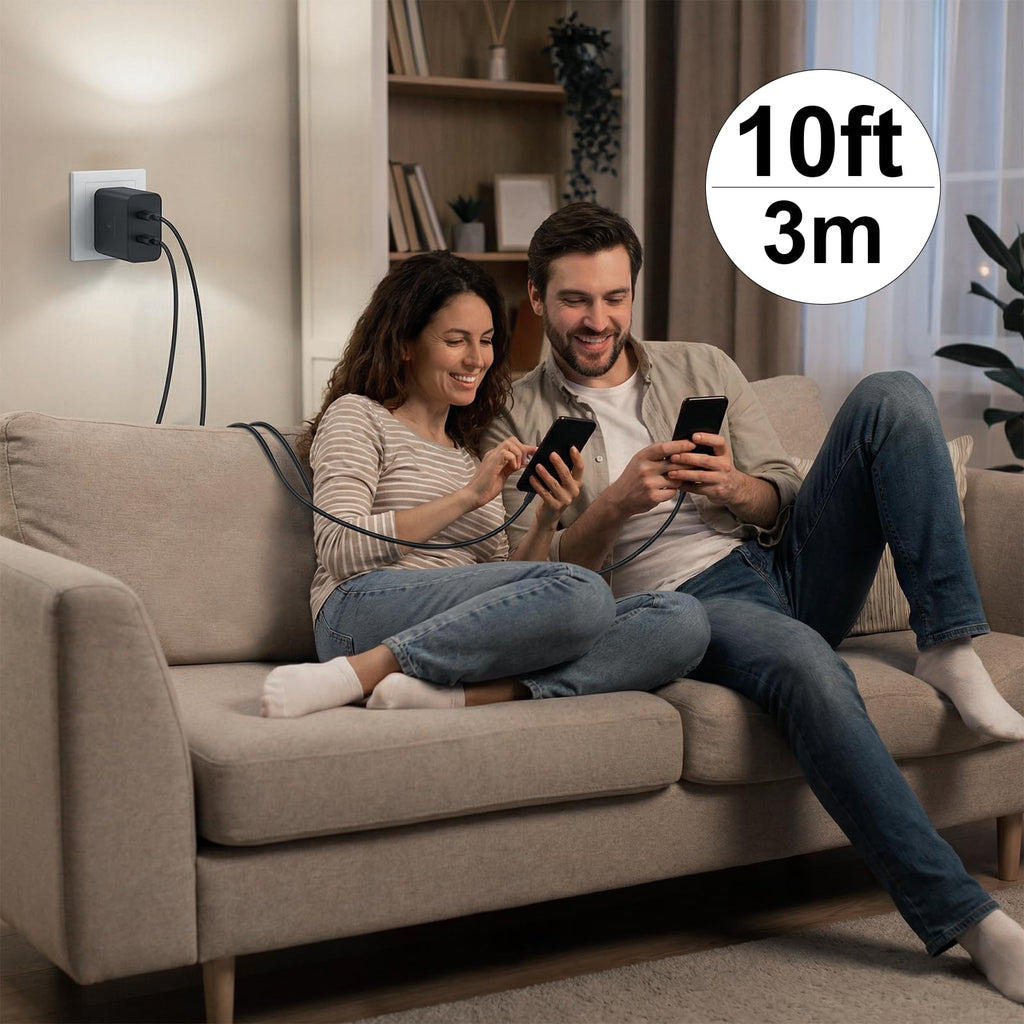 Super Fast Charger USB C, 45W Dual Port Android Phone Type C Charger 2Pack