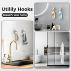 WingWider Shower Hooks for Inside Shower,Suction Cup Hooks for Glass Window,Removable Towel Hooks for Bathrooms,4 Packs(Silver)