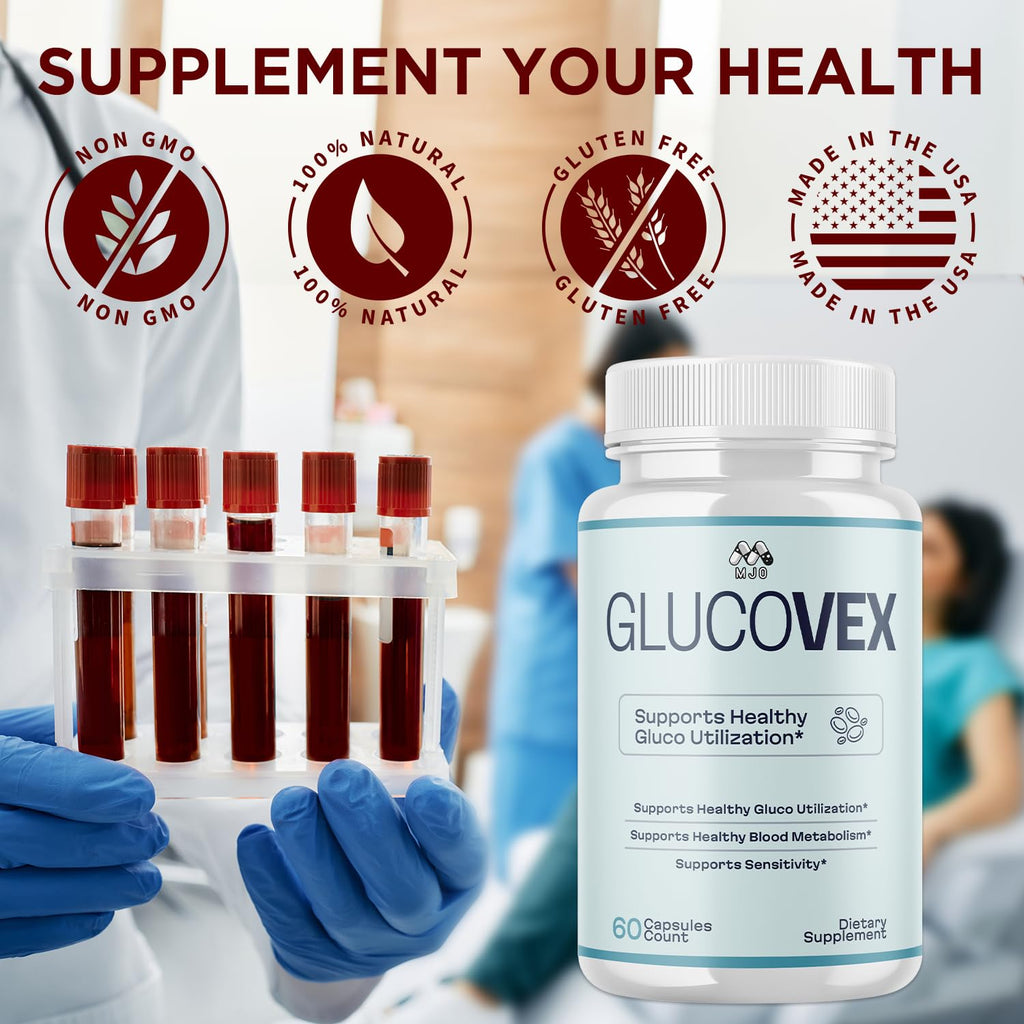 (3 Pack) Glucovex Capsules, Official Glucovex Pills with All Natural Ingredients, Advanced Glucovox Overall Health and Wellness Vitamin Supplement with Max Strength Multivitamin Support (180 Capsules)
