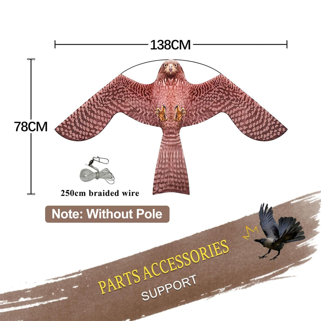 Flerigh Bird Hawk Flying Kite Without Pole for Crops Farm Protector Bird Scarer Flying Kites -Style A Kite Without Pole