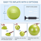 APEXUP Yoga Ball Exercise Ball, Heavy Duty Pilates Ball for Fitness, Balance, Core Workout, Physical Therapy (XXS (9") 23cm, Green)