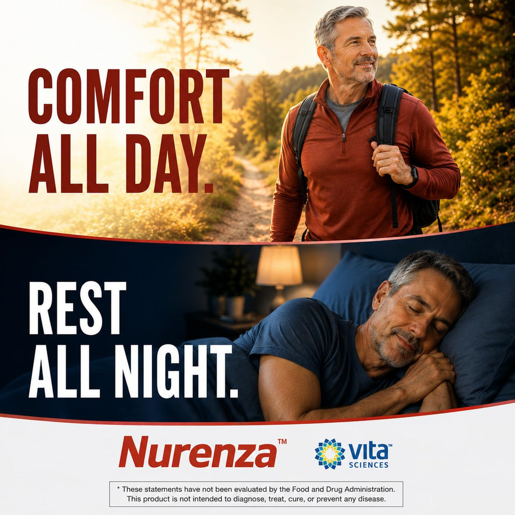 Vita Sciences Nurenza Neuropathy Supplement for Nerve Health and Fast Repair. Natural R-ALA Form 40x Strength with Vitamins and Antioxidants to Renew and Revitalize Feet, Hands, Legs, and Toes. 60 Ct.
