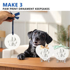 MYPAWLETS Dog Cat Pawprints Keepsake Kit,Make 3 Clay Paw Print Ornaments