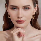 Cicy Bell 18k Gold Plated Earrings for Women Trendy Irregular Waterdrop Melting Liquid Cubic Zirconia Statement Drop Earrings Jewelry Gifts