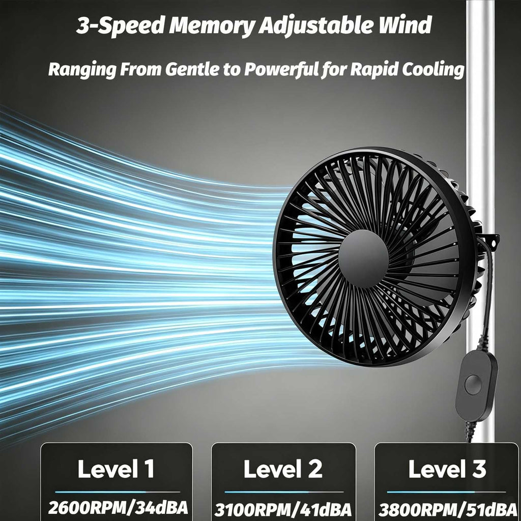 Brioeua 5" Grow Tent Fan, Smart Plug Remote & Timing, 3-Speed Quiet Airflow, Brushless Motor, Adjustable Clamp, 8 Ft Power Adapter for Hydroponics Cooling Ventilation Grow Tent Dual Clip Fans