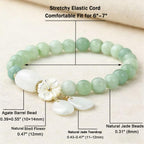 HL1971 Natural Jade Bracelet for Women Gradient Green Jade Bead Elastic Bracelet, Suitable for Christmas, Thanksgiving