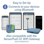 SensorPush HTP.xw Smart Temperature Sensor & Humidity Sensor - Thermometer, Barometer, & Hygrometer w/App Monitoring - Premium Heat Index, Barometric Pressure Gauge, Temperature and Humidity Monitor