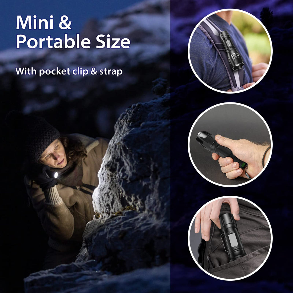 MOWETOO UV Flashlight, Portable Blacklight Flashlight, LED Torch with White and Ultraviolet Light Combo, Black Light Pet Urine Detector for Dog Cat Pee, ID Check, AC Leak, Bed Bug, Rocks, Resin