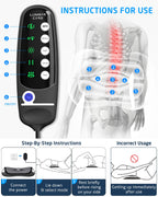 Lower Back Stretching Massager, Electric Lumbar Traction Device with Dynamic Stretching, Adjustable Temperature (104°F - 118.4°F), Vibration Massage - For the Lumbar Spine & Relieving Lower Back Pain