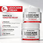 Treatonic 5% Lidocaine Numbing Cream: Lidocaine Cream Maximum Strength for Pain Relief, Itching, Burning, Soreness, Hemorrhoid - Fast Acting & Long Lasting Numbing - 2.1 oz (2-Pack)