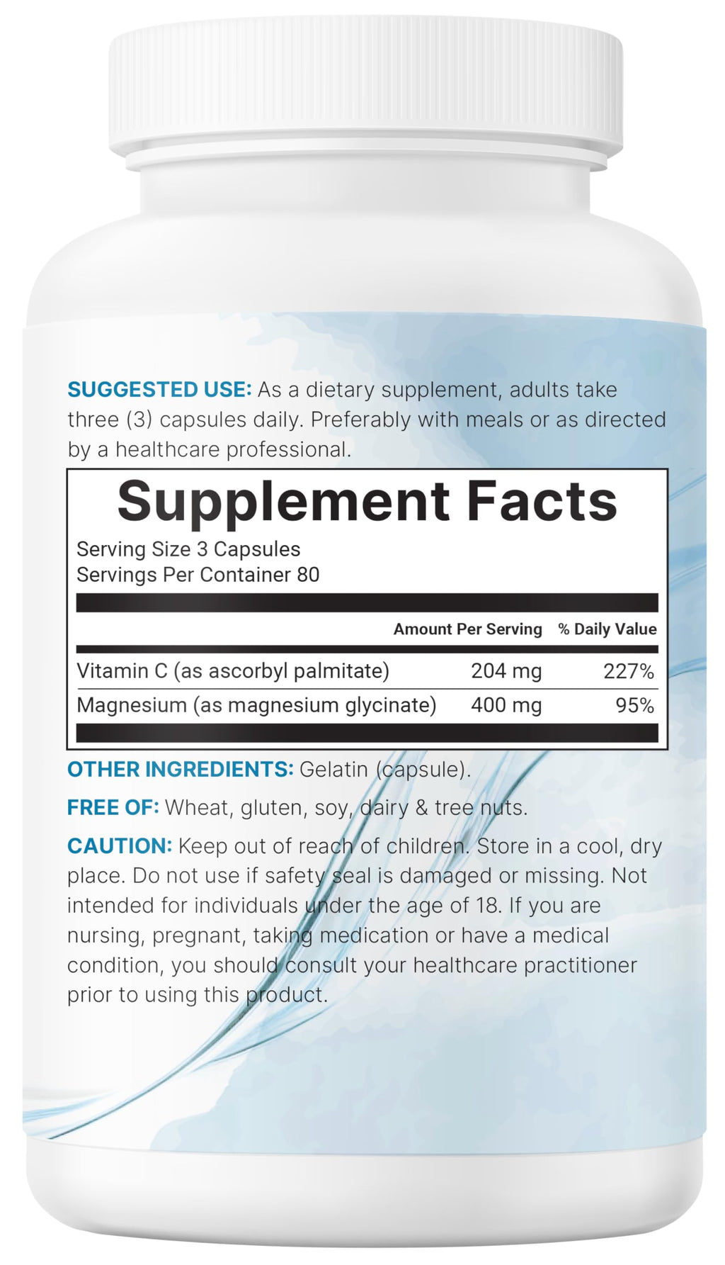 Micro Ingredients Pure Magnesium Glycinate 400mg Per Serving, 240 Capsules | Chelated Mineral Supplements with Elemental Form | Non-GMO, Filler Free