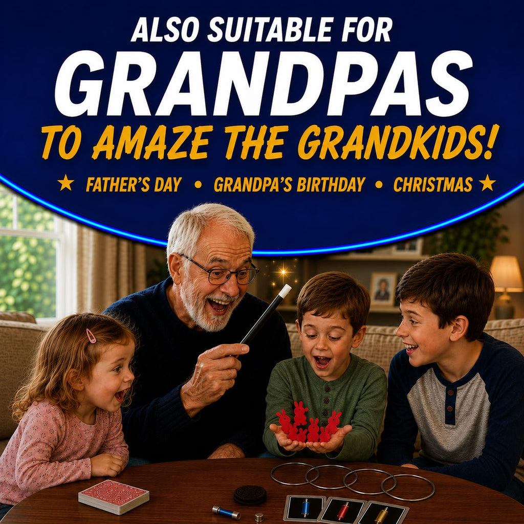 Dad’s Magic Set - 50 Awesome Magic Tricks for Dads to Amaze the Whole Family - Easy to Learn - Video Tutorials by a Pro Magician - Fun Gift for Dad or Grandpa for Father's Day, Birthdays, Christmas