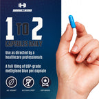 DAMN GOOD The Hodge Twins Ultra Methylene Blue Capsules - Pharmaceutical Grade Supplement - 10mg USP Grade - Vitamin C, for Brain Health, Focus, Energy