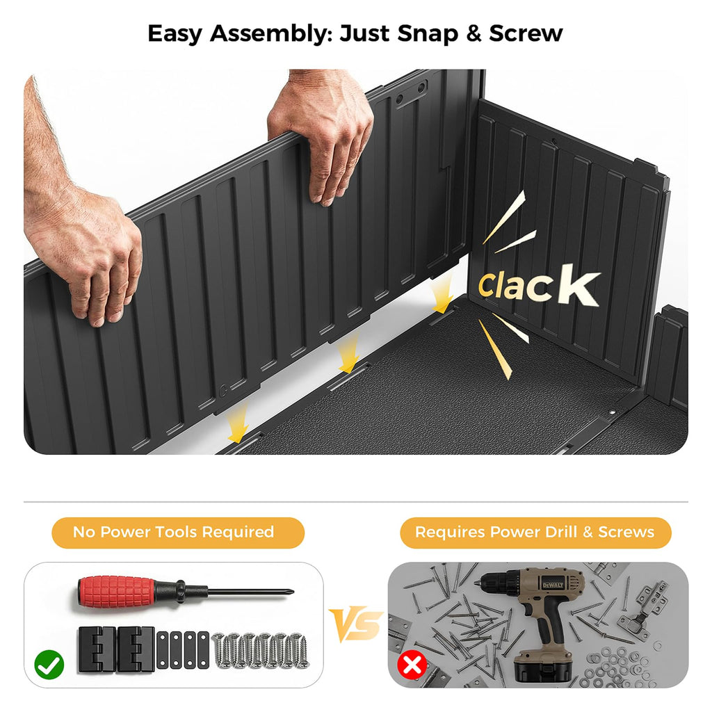 CAMMOO Hot Tub Steps - Double-Decker Large Storage & Snap-Together Assembly, Fully Sealed Spa Steps with Non-Slip Wider Step, Hot Tub Stairs, Outdoor/Indoor, Black
