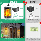TomCare Solar Lanterns Outdoor Upgraded Flickering Flame Waterproof Hanging Lanterns Decorative Solar Powered LED Lights for Patio Deck Yard, 6 Pack