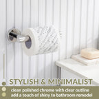 Toilet Paper Holder Polished Chrome, APLusee 304 Stainless Steel Tissue Roll Hanger, Round TP Roll Dispenser for Bathroom Kitchen Washroom, Wall Mount