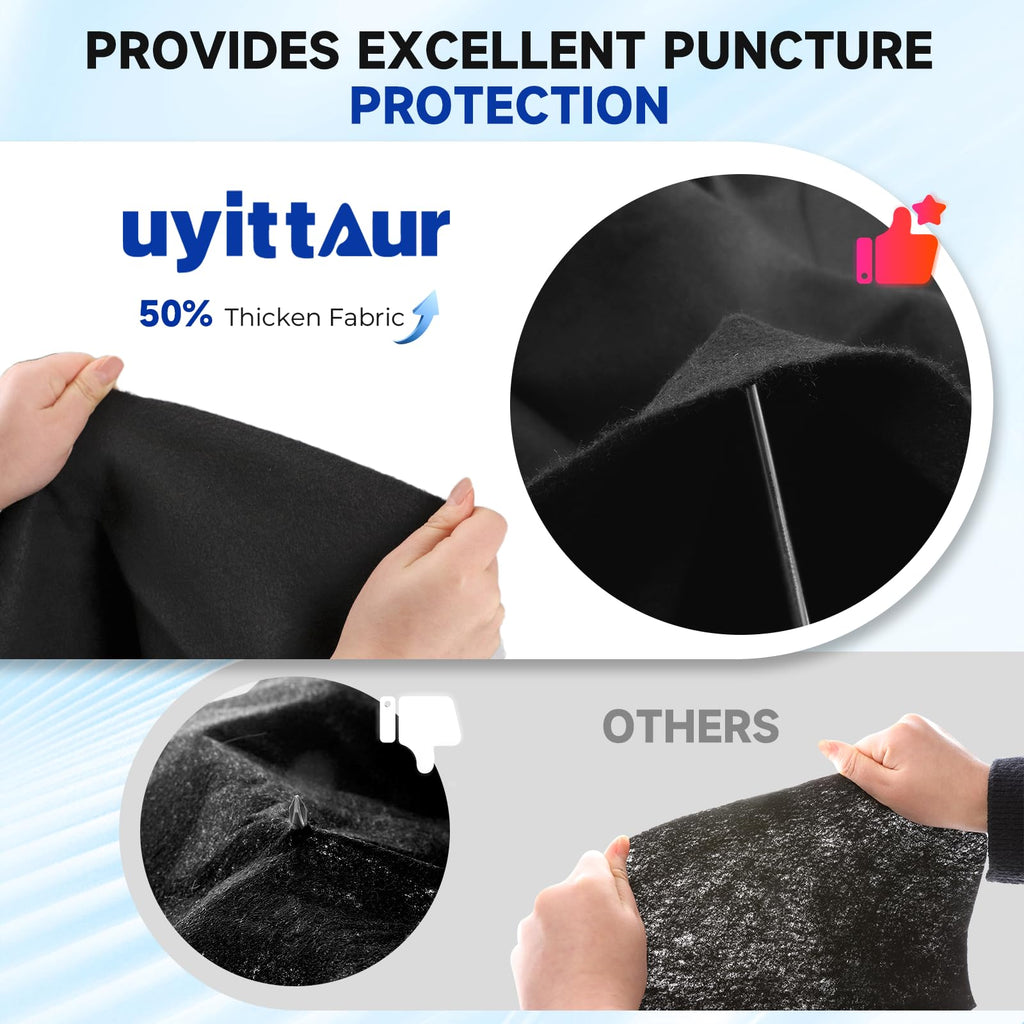 Uyittour 15Ft Round Pool Liner Pad for Above Ground Pools, 360G/M² Extra Thick Heavy Duty Under Pool Mat, Seamless Puncture Resistant Geotextile Fabric Ground Padding, Extends Liner Life, Black