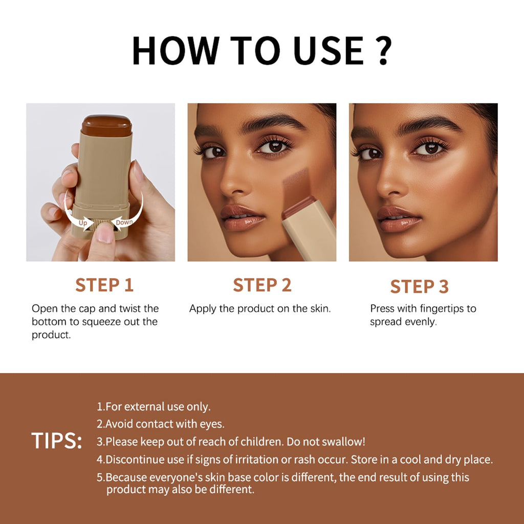 2PCS Beauty Balm Serum Boosted Skin Tint Stick – Face Tint Balm Foundation with Serum Benefits, Buildable Hydrating Coverage, Moisturizing Concealer Stick for Glowing Skin & Flawless Finish (3#, 2)