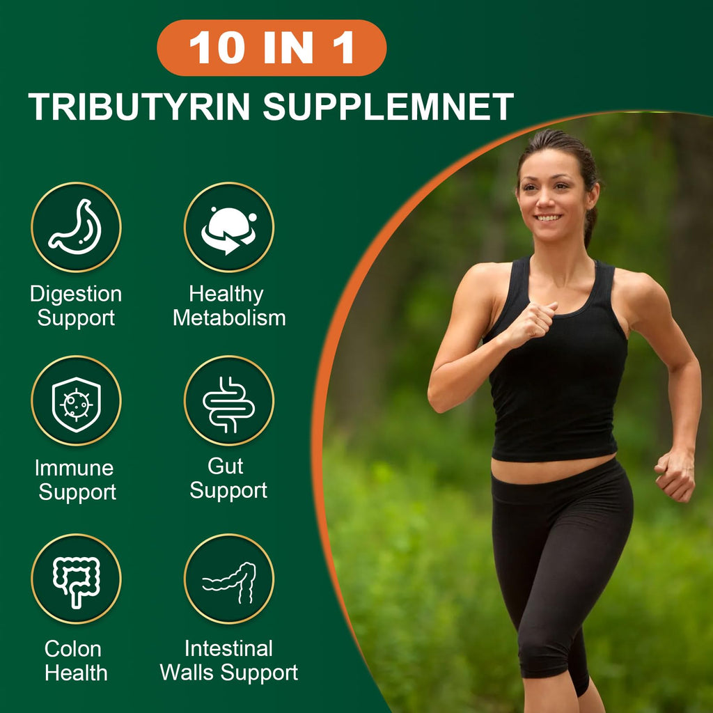 VITACRLLYNMN Tributyrin Supplement - Butyrate Precursor for Gut Barrier Support, Leaky Gut Support,Digestion 180 Count (Pack of 3)