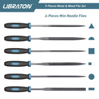 LIBRATON Metal Files - 9pc Set, Needle, Flat, Round, Half-Round Files for Metal & Woodworking