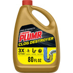 Liquid-Plumr Pro-Strength Full Clog Destroyer, Bathroom & Kitchen Sinks, Shower and Tub Drain, Safe for Pipes, Liquid Drain Cleaner, 80 Fluid Ounces