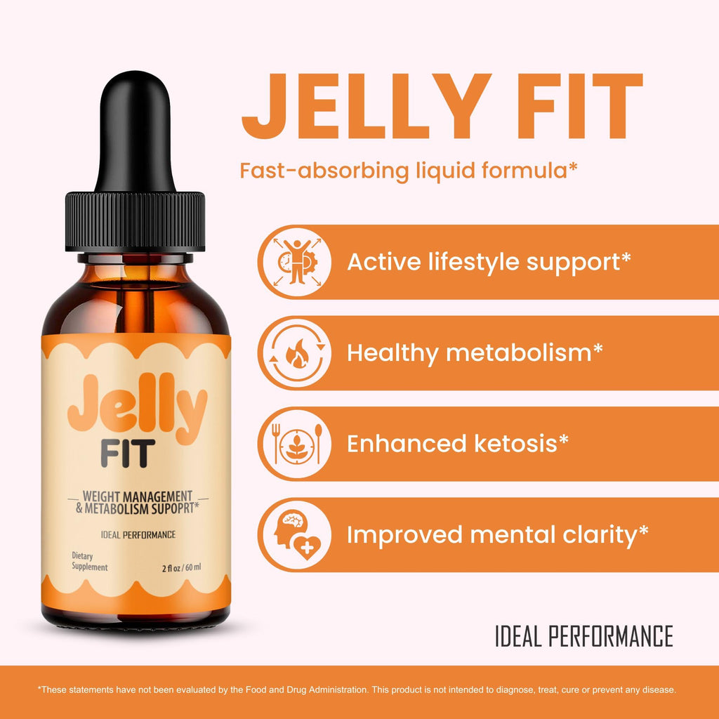 Jelly Fit Drops, Official JellyFit Supplement Drops with All Natural Ingredients - Maximum Strength, Advanced Formula Overall Health & Wellness, Premium Jelly Fit Droppers Support Reviews (2 Pack)