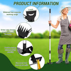 Ukiupop Weed Puller Tool with Long Handle 2-in-1 Garden Hoe and Weed Rake