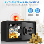 Small Safe for Home, 6.69"H Safe Box with Fireproof Waterproof Bag