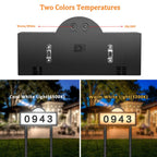 Solar House Numbers for Outside, 45 LED Lighted Address Sign for House Yard, 39inch Tall In Ground & Wall Mount, IP65 Waterproof Solar Powered Address Sign with Cool White or Warm White(Black)