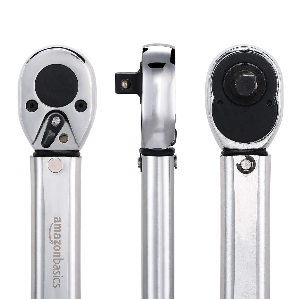 Amazon Basics 3/8-inch Drive Click Torque Wrench Ratchet, 15-80 ft.-lb, 20.4-108.5 Nm