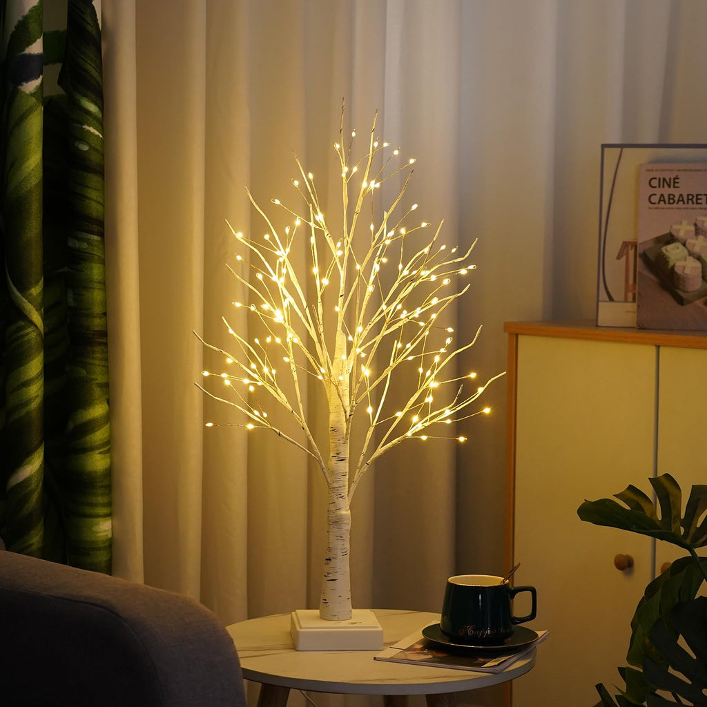 PXBNIUYA 144 LED Birch Tree Lights with Remote Control and Timer-Warm White