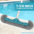 18” Pool Brush Head - Plastic Pool Brushes with Round Ends for Cleaning Swimming Pool Walls, Steps & Corners, Safe for Vinyl Liner(No Pole)