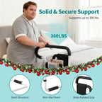 Bed Rails for Elderly Adults Safety, Height and Length Adjustable Bed Assist Rail for Senior, Bedrail with 2 Bag & Strap, Help Get in & Out of Bed, Fit Most Bed, Supports 300 lbs, Tool-Free