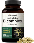 NatureBell Methylated B Complex Vitamins - 240 Vegetarian Capsules - High Bioavailability 12-in-1 Formula - for Immune Health & Energy Support* - Non-GMO & Gluten-Free