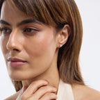 Belacqua 1/2 Carat Round Lab Grown Diamond Stud Earrings in 14K White Gold